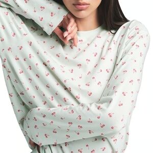 🍒 SKIMS Boyfriend Long-Sleeve T-shirt Cloud Cherry Xl 🍒